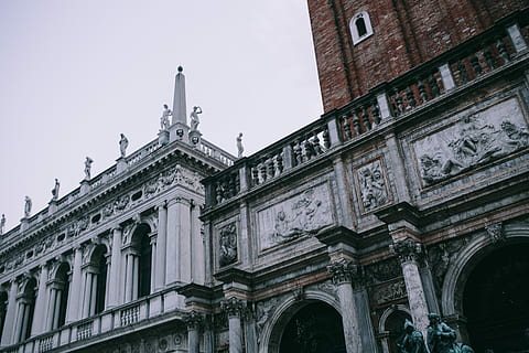 trip, venice, Venice, Italy, vacations, architecture, buildings, old town, Europe, travel, italian, Italy, veneto, venezia, mediterranean, venive, old houses, tourist, famous Place, cathedral, architecture And Buildings, church, building Exterior, built Structure, facade, low angle view, travel destinations, no people, sky, the past, nature, arch, history, clear sky, day, building, city, window, sculpture, tourism, architectural column, ornate, 4K