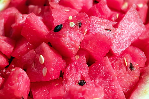 sliced watermelons, melon, watermelon, fruit, pulp, red, crushed, food and drink, freshness, food, full frame, healthy eating, close-up, wellbeing, backgrounds, berry fruit, no people, still life, indoors, large group of objects, seed, ready-to-eat, pink color, abundance, ripe, temptation, chopped, 4K, CC0, public domain, royalty free