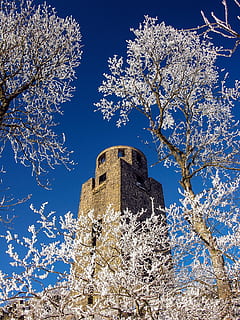 høj otte, eifel, vinter, tårn, monument, Tyskland, sne, romantik, træer, udsigt, topmøde, sachsen, bjerg, kaiser wilhelm, observation tårn, frost, lav vinkel visning, himmel, træ, plante, afdeling, historie, natur, fortiden, arkitektur, bygning udvendig, bygget struktur, ingen mennesker, vækst, blå, dag, skønhed i naturen, udendørs, bygning, sollys, forår, 2K, CC0, offentligt domæne, royaltyfrie