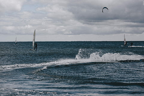 water sports, Water, sports, beach, people, sea, shore, summer, holidays, vacations, sport, surfer, activity, waterscape, blue, surf, surfing, kitesurfing, wind, sailing, wave, water Sport, action, nautical Vessel, sports And Fitness, sky, recreational Pursuit, extreme Sports, outdoors, leisure Activity, speed, waterfront, nature, beauty in nature, cloud - sky, motion, horizon, aquatic sport, horizon over water, day, windsurfing, scenics - nature, adventure, sailboat, 2K