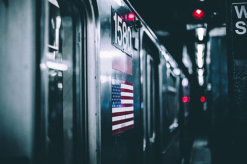 new, york city, Subway train, New York City, urban, metro, subway, train, uSA, transportation, railroad Track, travel, station, mode of Transport, public Transportation, subway Station, no People, people, commuter, train - vehicle, red, illuminated, communication, technology, number, mode of transportation, sign, architecture, text, indoors, rail transportation, guidance, close-up, 4K, CC0, public domain, royalty free