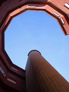 abechuko, spain, building, structure, tower, sky, clouds, architecture, round, oval, design, landmark, outside, low angle view, built structure, building exterior, clear sky, day, no people, blue, nature, directly below, outdoors, window, city, tourism, travel, arch, sunlight, wood - material, 1080P, CC0, public domain, royalty free