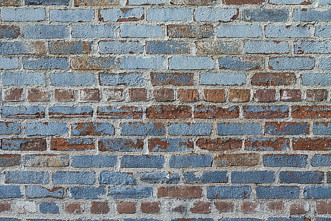Brun, blå, cinder block væg, baggrund, struktur, væg, mursten, grunge, mursten tekstur, mørtel, baggrunde, murstens væg, murbygningsfunktion, mønster, cement, rød, bygget struktur, arkitektur, fuld ramme, tekstureret, dag, ingen mennesker, bygning udvendig, udendørs, gentagelse, tæt på, ru, side om side, design, 4K, CC0, offentligt domæne, royaltyfrie