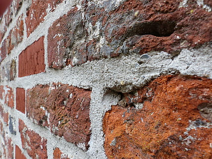 Stone Wall, Bricks, Structure, wall, facade, walls, plaster, stones, wall - building feature, architecture, built structure, building exterior, textured, damaged, brick, no people, close-up, brick wall, backgrounds, day, full frame, rough, weathered, outdoors, old, brown, pattern, art and craft, concrete, 4K, CC0, public domain, royalty free