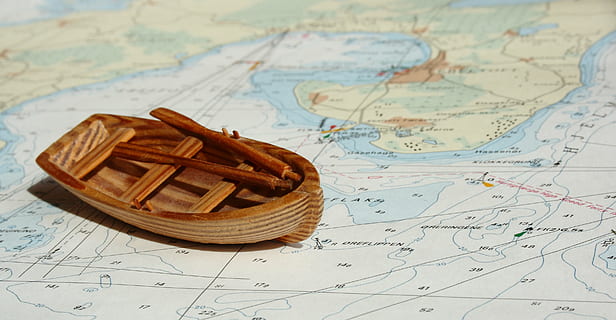 brown, wooden, miniature, boat, top, map, maritim, chart, ship, dinghy, model ship, hobby, banner, close-up, direction, no people, guidance, indoors, still life, high angle view, planning, travel, paper, travel destinations, world map, focus on foreground, exploration, selective focus, nature, document, 2K, CC0, public domain, royalty free