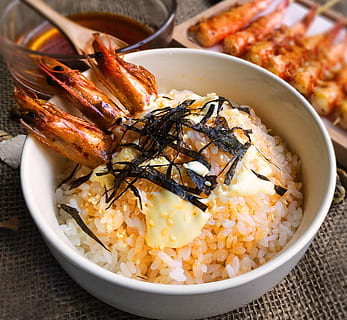 shrimp oil, Rice, Shrimp, oil, food, seafood, gourmet, meal, dinner, cooked, food And Drink, crockery, lunch, prepared Shellfish, plate, cooking, freshness, bowl, no people, healthy eating, ready-to-eat, wellbeing, close-up, indoors, serving size, high angle view, table, still life, focus on foreground, meat, indulgence, kitchen utensil, temptation, 1080P