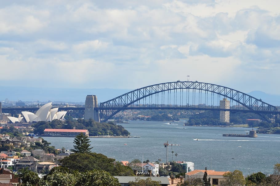 Sydney, Austràlia, treballar, sydney, Austràlia, pont - estructura feta per l'home, riu, nous gallois del sud, lloc famós, arquitectura, paisatge urbà, pont del port de Sydney, estructura construïda, horitzó urbà, ciutat, escena urbana, connexió, cel, pont, aigua, transport, núvol - cel, exterior de l'edifici, destinacions de viatge, naturalesa, viatjar, turisme, cap gent, dia, planta, a l'aire lliure, pont d’arc, badia, 4K