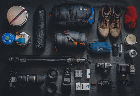 photo, assorted, cameras, bags, flat, lay, photography, camera, camping kits, Photographers, Backpack, flatlay, equipment, lens, kit, repairing, technology, close-up, industry, transportation, mechanic, auto repair shop, work tool, car, directly above, indoors, variation, choice, still life, table, no people, photography themes, camera - photographic equipment, large group of objects, high angle view, arrangement, shoe, connection, communication, fashion, tool, 2K, CC0, public domain, royalty free
