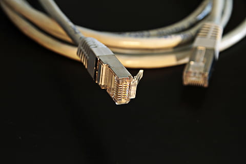 closeup, photo ethernet cable, network, network cables, connection, plug, patch cable, internet, lan, cable, data processing, lan cable, power cord, hardware, edp, macro, network connector, www, indoors, close-up, black background, studio shot, no people, still life, technology, copy space, selective focus, computer cable, network connection plug, metal, wealth, single object, computer network, black color, computer, luxury, 5K, CC0, public domain, royalty free