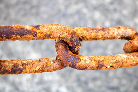 cadena, òxid, node, ferro, vell, metall, seguretat, comanche, rovellat, centrar-se en primer pla, primer pla, cap gent, dia, resistent, a l'aire lliure, aixafar, declivi, deteriorament, naturalesa, ferro - metall, aspre, textura, obsoleta, força, 5K, CC0, domini públic, lliure de regalies