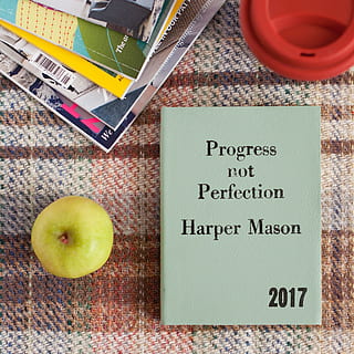 progress, perfection harper mason, besides, green, fruit, still, items, things, book, notebook, journal, excerpt, quote, saying, progress not perfection, text, western script, healthy eating, food and drink, wellbeing, food, apple - fruit, indoors, no people, communication, still life, table, high angle view, freshness, apple, publication, close-up, paper, message, 4K, CC0, public domain, royalty free