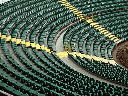 verde, stadio, posti a sedere, modello, giallo, sport, posto a sedere, vista dall'alto, nessuno, fotogramma intero, abbondanza, ripetizione, giorno, di fila, vuoto, preparativi, multicolore, ordine, grande gruppo di oggetti, assenza, architettura, sfondi, all'aperto, 1080P, CC0, dominio pubblico, privo di copyright