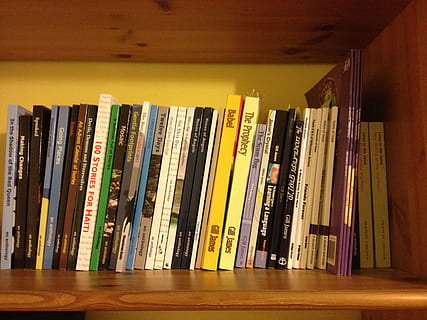 llibre, col·leccions, estudiar, oficina, escola, prestatge per a llibres, prestatge, a l'interior, biblioteca, en fila, educació, publicació, gran grup d'objectes, elecció, literatura, variació, col · lecció, abundància, aprenentatge, cap gent, arranjament, interior de casa, ordre, llibre de tapa dura, 2K, CC0, domini públic, lliure de regalies