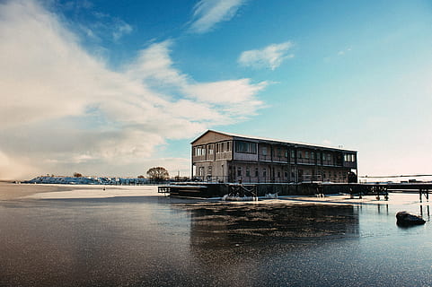 winter berth, Winter, berth, landscape, water, nature, sea, sky, no People, outdoors, reflection, tranquil Scene, blue, architecture, built Structure, beach, scenics, building exterior, cloud - sky, nautical vessel, transportation, day, mode of transportation, building, waterfront, travel, beauty in nature, 4K, CC0, public domain, royalty free