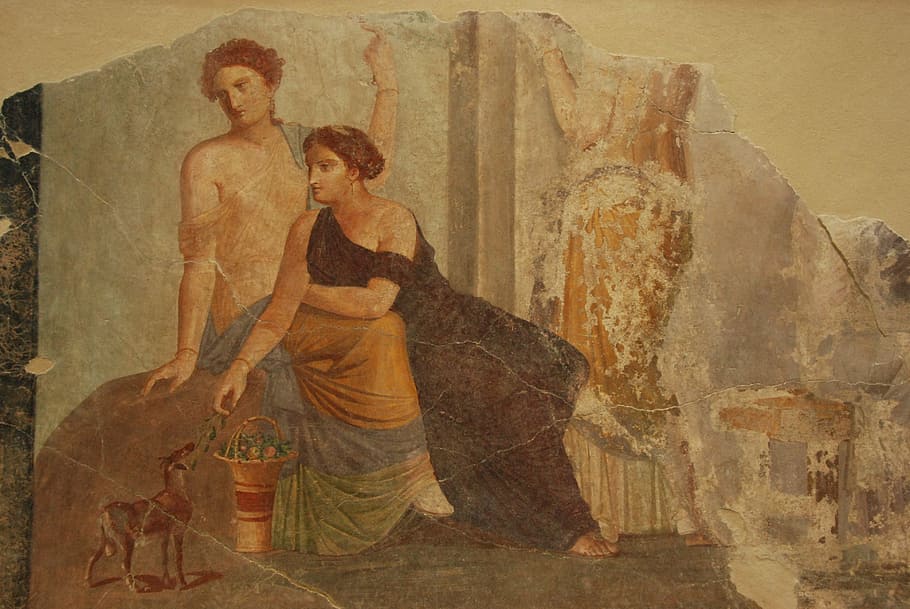 fresc, mural, art, Història de l'Art, antic, museu, mural, art, història, vell, museu, Louvre, lent, França, estàtua, de peu, unió, a l'interior, escultura, art i artesania, representació humana, semblança masculina, representació, arquitectura, creativitat, adult, semblança femenina, el passat, homes, artesania, religió, gent, tres quarts de longitud, dues persones, mascles, 4K