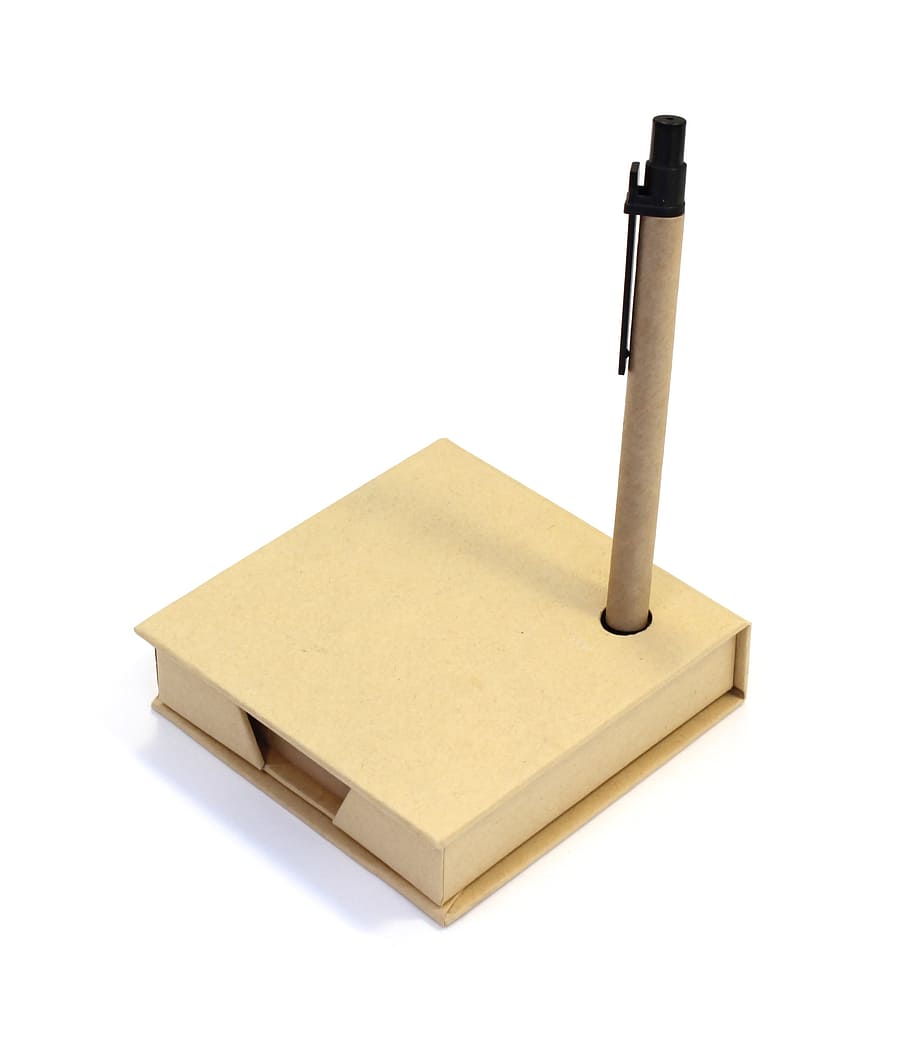 folhas, caixa, papel, caneta, fundo branco, Cortar fora, tiro do estúdio, dentro de casa, copie o espaço, ainda vida, fechar-se, ninguém, visão de alto ângulo, cor branca, único objeto, metal, recipiente, ouro colorido, escritório, bege, caneta tinteiro, o negócio, em branco, 2K