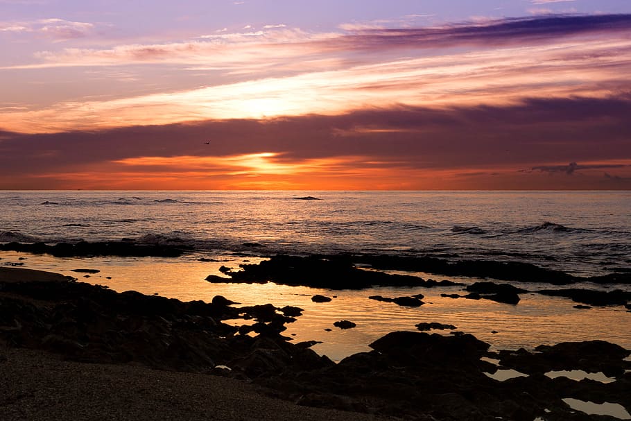 alba, núvols, cel, posta de sol, horitzó, mar, despertar, sortida de sol, dia, naturalesa, espanya, andalusia, platja, quietud, malaga, demà, paisatge de la sortida del sol, calahonda, aigua, terra, bellesa a la natura, escenics - natura, núvol - cel, tranquil·litat, horitzó sobre l’aigua, escena tranquil·la, color taronja, idíl·lic, cap gent, sorra, cel dramàtic, a l'aire lliure, 4K