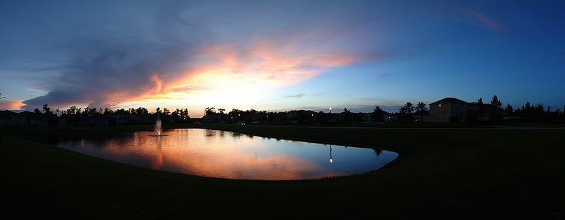 meer, zonsondergang, keer bekeken, nacht, schemer, reflectie, hemel, water, wolk - lucht, architectuur, natuur, gebouw, buitenkant van het gebouw, geen mensen, ingebouwde structuur, silhouet, huis, stad, kalmte, boom, 4K, CC0, publiek domein, royaltyvrij