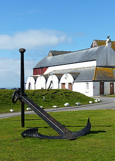 anchor, cornwall, landscape, architecture, built structure, building exterior, sky, grass, land, building, field, day, nature, no people, plant, green color, animal themes, outdoors, animal, house, mammal, wood - material, 4K, CC0, public domain, royalty free