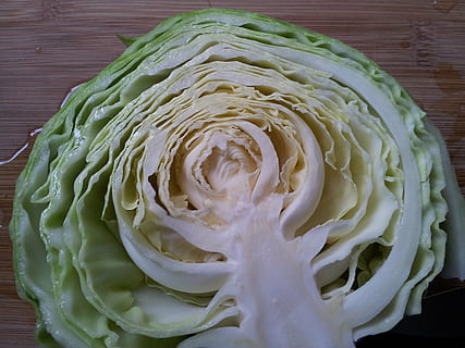 col verde, mitad, repollo crudo, vegetal, frescura, repollo, comida, naturaleza, orgánico, comida y bebida, de cerca, alimentación saludable, bienestar, nadie, adentro, naturaleza muerta, mesa, directamente arriba, color verde, vista de alto ángulo, alimentos crudos, rebanada, parte de la planta, el color blanco, fotograma completo, Cortado, comida vegetariana, tentación, 2K, CC0, dominio público, libre de derechos