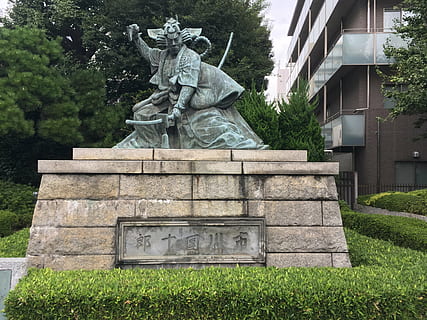 Japonya, heykel, samuray, bitki, mimari, Sanat ve zanaat, ağaç, yapılı yapı, insan temsili, temsil, yaratıcılık, insansız, gün, doğa, erkek benzerliği, dış yapı, çimen, zanaat, açık havada, anıt, Tarihçe, 4K, CC0, kamu malı, telif ücretsiz