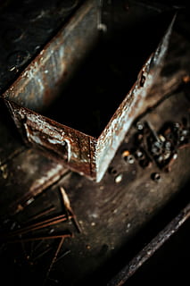 boxes, workshop, Old, nails, box, wooden, metal, garage, rusty, dust, bolts, old-fashioned, antique, close-up, obsolete, macro, retro Styled, dirty, no people, indoors, industry, selective focus, still life, wood - material, damaged, decline, abandoned, deterioration, run-down, high angle view, safety, open, bad condition, 5K, CC0, public domain, royalty free