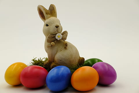 braun, Hase, Eier Figur, Ostern, Osterhase, Ostereier, Osterfeier, Ei, osterkarte, Postkarte, Grußkarte, bunt, Farbe, Osterei, Feier, Studioaufnahme, Kaninchen - Tier, Tierdarstellung, drinnen, Lebensmittel, Darstellung, Säugetier, Urlaub, mehrfarbig, Tier, Essen und Trinken, keine Leute, Ferienveranstaltung, Religion, Frühling, 5K, CC0, gemeinfrei, lizenzfrei