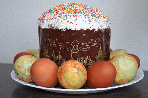 Easter, Cake, Christ Is Risen, easter cake, eggs, holiday, easter baking, white, food, sunday, food and drink, freshness, fruit, no people, healthy eating, drink, close-up, table, still life, indoors, multi colored, container, sweet food, focus on foreground, celebration, communication, art and craft, creativity, temptation, orange, 2K, CC0, public domain, royalty free