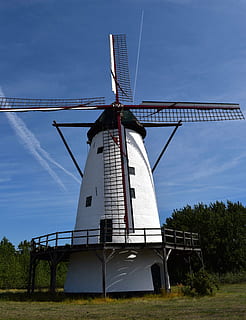 molino, viento, energía eólica, ala, Don Quijote, Amberes, moler, harina, energía renovable, generación de combustible y energía, energía alternativa, cielo, turbina eólica, conservación del medio ambiente, ambiente, molino de viento tradicional, turbina, naturaleza, estructura construida, arquitectura, nadie, azul, día, tierra, espada, planta, escena rural, al aire libre, 5K, CC0, dominio público, libre de derechos