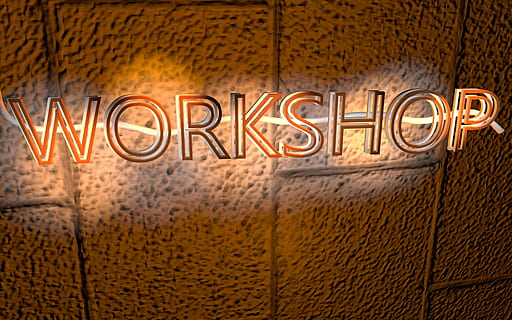 workshop lighted signage, lighting, workshop, learn, training, seminar, coach, presentation, coaching, work, text, business, justice - concept, corporate business, no people, illuminated, close-up, day, communication, architecture, wall - building feature, indoors, backgrounds, gold colored, western script, sign, single word, finance, old, night, nightlife, 2K, CC0, public domain, royalty free