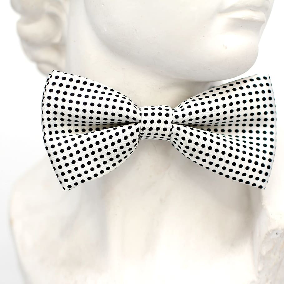 blanc, negre, corbata de llit de lunars, punts, volar, corbata, bucle, moda, home, Perfil, Mostra el maniquí, nines, de moda, antiguitat, vestit, tacat, patró, a l'interior, primer pla, una persona, dones, lunars, Color blanc, roba, estils de vida, secció mitjana, tir de l'estudi, fons blanc, vista frontal, dia, sol objecte, 1080P