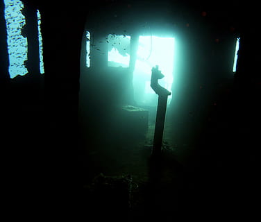 diving, wreck, underwater, water, sea, bridge, setting, mystical, ship, accident, misfortune, scrap, light, back light, one person, lifestyles, real people, nature, exploration, full length, leisure activity, indoors, men, silhouette, adventure, scuba diving, standing, unrecognizable person, sport, day, undersea, dark, 2K, CC0, public domain, royalty free