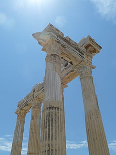 tempel, hemel, tempelcomplex, zomer, klassieke volgorde, zon, gebouw, u, Turkije, Turkse riviera, pijler, geschiedenis, architectonische kolom, het verleden, oude ruïne, oude, architectuur, lage hoekweergave, oude beschaving, reisbestemmingen, ingebouwde structuur, reizen, beschadigde, toerisme, oudheidkunde, oud, natuur, gebroken, geruïneerd, geen mensen, verslechtering, buitenshuis, 2K, CC0, publiek domein, royaltyvrij