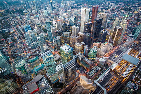 cityscape shot, Cityscape, shot, Toronto, Canada, urban, city, urban Skyline, skyscraper, downtown District, urban Scene, architecture, aerial View, business, building Exterior, famous Place, built Structure, office Building, night, street, city Life, dusk, travel destinations, building, office building exterior, high angle view, crowd, modern, tall - high, tower, crowded, residential district, landscape, development, outdoors, financial district, apartment, 4K