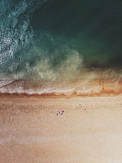 aéreo, foto, persona, en pie, apuntalar, tiempo de día, mar, Oceano, agua, olas, naturaleza, playa, costa, ver, tierra, belleza en la naturaleza, paisajes - naturaleza, ambiente, paisaje, arena, nadie, día, movimiento, tranquilidad, escena tranquila, modo de transporte, transporte, al aire libre, vehículo terrestre, cielo, escena no urbana, Desierto, maquinaria de agricultura, 2K, CC0, dominio público, libre de derechos