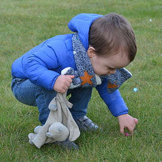 toddler, picking, red, pebbl, grass, Child, Boy, Easter Eggs, Grabs, stuffed animal, jacket, easter, motor skills, people, boys, kneeling, full length, one person, men, real people, childhood, males, land, plant, field, casual clothing, nature, leisure activity, day, holding, lifestyles, outdoors, innocence, 2K, CC0, public domain, royalty free