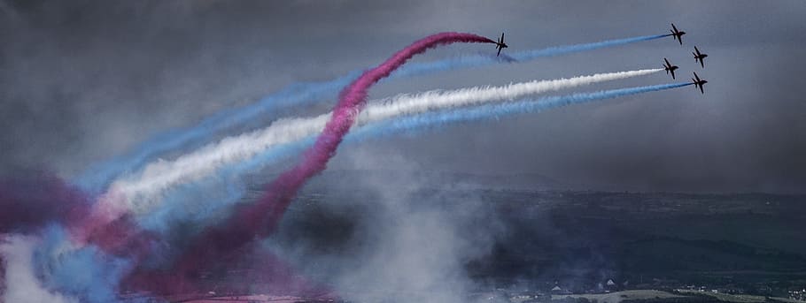 letadla, barevný, kouří, létající, Červené, šipky, raf, proud, letadlo, vzduch, show, Newcastle, 2014, srpen, bojovník, letoun, atmosférický, leteckého vozidla, kouř - fyzikální struktura, letecké show, na cestách, parní stezka, mrak - nebe, způsob dopravy, pohyb, přeprava, nebe, Příroda, výkon, letecká akrobacie, den, stíhací letadlo, nikdo, vojenské letadlo, venku, letecký a kosmický průmysl, námořnictvo, 5K