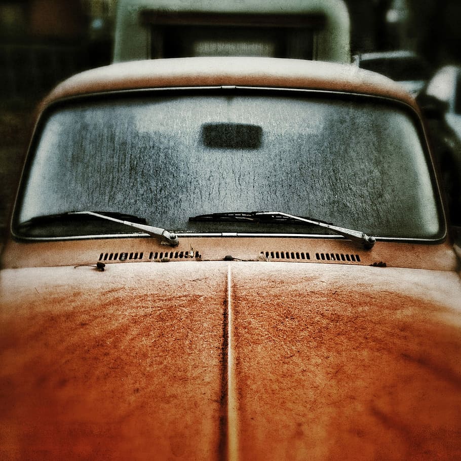 detailní, fotografie, hnědý, auto, selektivní, zaostřovací fotografie, volkswagen brouk, rez, čelní sklo, vinobraní, vozidlo, staré auto, stěrač, vw, volkswagen, kapuce, oranžový, brouk, starý, 70 ', detail, nikdo, selektivní zaměření, zaměřit se na popředí, den, stálý život, kov, motorové vozidlo, text, způsob dopravy, retro stylu, pozemního vozidla, uvnitř, vydání, stůl, vzdělání, 1080P