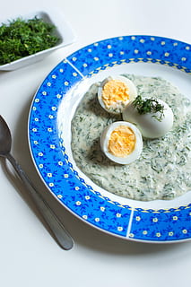 czech dill gravy, eggs, Traditional, Czech, dill, gravy, white background, food, meal, plate, gourmet, healthy Eating, crockery, freshness, dinner, lunch, breakfast, cultures, vegetable, white, food and drink, egg, studio shot, ready-to-eat, wellbeing, table, bowl, still life, indoors, serving size, spoon, no people, kitchen utensil, high angle view, eating utensil, blue, egg yolk, boiled egg, garnish, fried egg, 5K