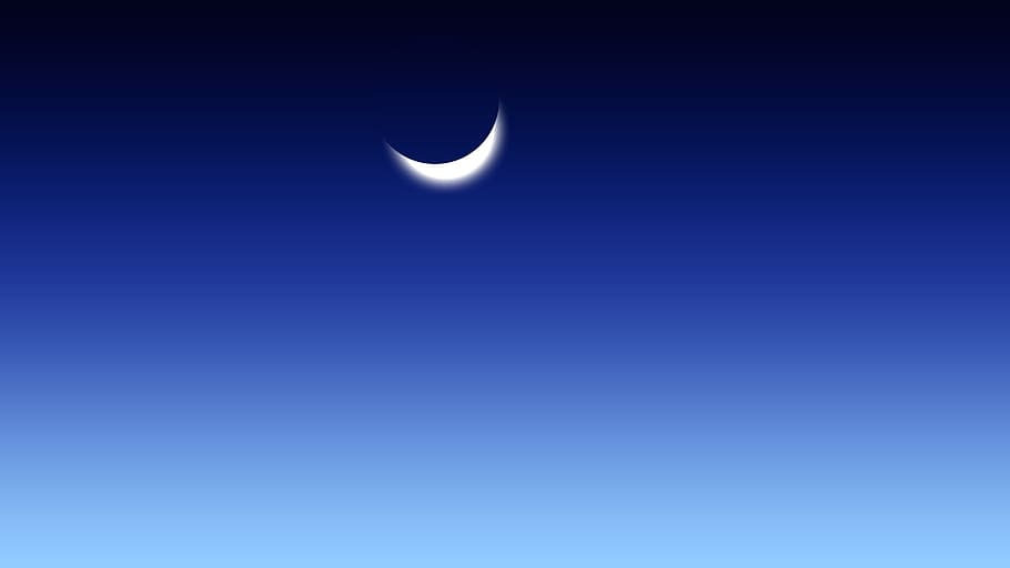 luna, lluna, il·lustrador, lua, Photoshop, espai, blau, astronomia, cel, fons, creixent, nit, còpia espai, fenomen natural, tranquil·litat, cap gent, cel clar, bellesa a la natura, escena tranquil·la, a l'aire lliure, naturalesa, escenics - natura, Mitja lluna, exploració espacial, fosc, eclipsi, 1080P