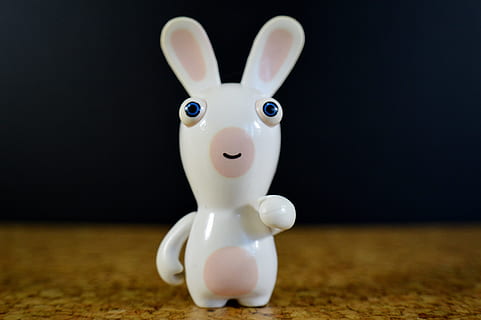 Hare, White, funny, easter, animal representation, figurine, black background, close-up, studio shot, animal, mammal, representation, indoors, no people, still life, animal themes, toy, single object, rabbit - animal, art and craft, fun, table, easter bunny, white color, 5K, CC0, public domain, royalty free