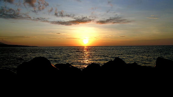 apus de soare, umbră, Manado, mare, scenics, frumusețe în natură, siluetă, natură, cer, apă, scenice - natura, orizont, orizontul peste apă, liniște, o scenă liniștită, nor - cer, teren, idilic, lumina soarelui, soare, plajă, culoare portocalie, în aer liber, nici o persoana, 1080P, CC0, domeniu public, fără drepturi de autor