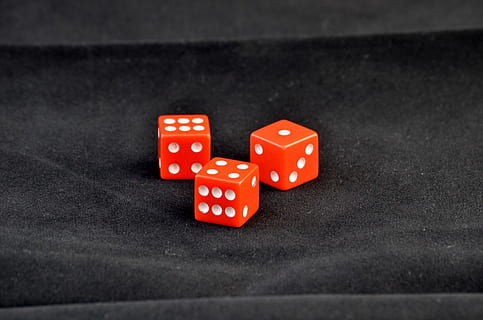 dice, game, points, play, luck, gambling, chance, leisure, risk, gamble, bet, cube, fun, gaming, roll, betting, arts culture and entertainment, relaxation, leisure games, opportunity, leisure activity, number, table, indoors, red, no people, close-up, still life, group of objects, success, cube shape, sport, nightlife, 1080P, CC0, public domain, royalty free