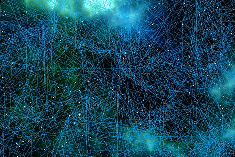 blue constellations, system, network, connection, connected, with each other, together, neurons, brain cells, points, lines, interfaces, contact, relationship, cooperation structure of the brain, brain, wattle, yarn, tissue, mesh factory, integration, knot, entanglement, mesh, loop, sling, button, backgrounds, glowing, night, no people, abstract, illuminated, light - natural phenomenon, technology, full frame, light, complexity, futuristic, long exposure, nature, light beam, lighting equipment, blue, bare tree, outdoors, pattern, tangled, 2K, CC0, public domain, royalty free