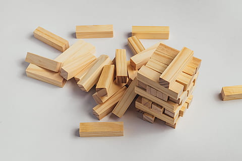 jenga game, Jenga, game, objects, wood - Material, construction Industry, white background, stack, destruction, no people, close-up, indoors, still life, pasta, large group of objects, italian food, food and drink, high angle view, food, studio shot, raw food, freshness, cut out, design, shape, spaghetti, wood grain, 2K, CC0, public domain, royalty free