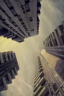 fotografia infrastrutturale, grattacieli, architettura, edifici, struttura, infrastruttura, design, costruzione, Casa, urbano, attività commerciale, ufficio, moderno, città, nuovo, tenuta, vero, industria, Residenziale, esterno, appartamento, blu, paesaggio urbano, architettonico, sviluppo, strada, cittadina, centro, proprietà, cielo, architetto, interno, finestra, alloggiamento, progetto, esterno dell'edificio, struttura costruita, edificio per uffici esterno, Inquadratura dal basso, natura, grattacielo, alto - alto, nessuno, giorno, Torre, all'aperto, nuvola - cielo, direttamente sotto, distretto finanziario, 5K, CC0, dominio pubblico, privo di copyright