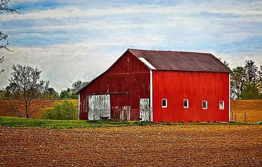 lade, rustik, staldene, ohio, digital kunst, landdistrikterne, naturskøn, Land, landskabet, landskab, skur, skure, gård, gårde, landbrug, landbrugs, stuehus, Champaign, region, americana, Foto, fotografi, struktur, strukturer, sturgell, william sturgell, bill sturgell, historisk, hjem indretning, bygninger, skyer, himmel, træ, træer, overskyet, ukrudt, champaign county, Urbana, bygget struktur, arkitektur, bygning udvendig, sky - himmel, bygning, plante, landbrugsbygning, dag, natur, ingen mennesker, hus, jord, Mark, rød, landlige scene, udendørs, 2K