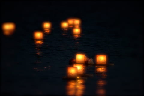 lantern, float, festival, light, fire, traditional, candle, night, celebration, paper, sky, flame, lamp, culture, floating, religion, hope, symbol, tradition, reflection, dark, illuminated, transportation, mode of transportation, motion, no people, motor vehicle, headlight, road, car, on the move, nature, outdoors, water, lighting equipment, sea, street, journey, blurred motion, 1080P, CC0, public domain, royalty free