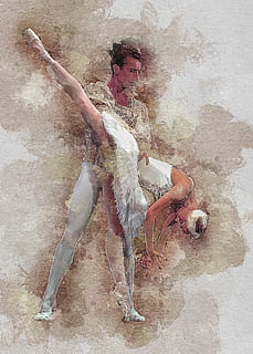 mand, kvinde maleri, portræt, ballet, dans, danser, ballerina, elegance, klassisk, kvinde, han-, person, voksen, tiltrækkende, aktivitet, romantisk, pige, ung, digital manipulation, digital maleri, fotokunst, en person, fuld længde, ung voksen, livsstil, unge kvinder, digital komposit, kreativitet, studio skud, indendørs, murbygningsfunktion, unge mænd, Kvinder, kunstkultur og underholdning, skønhed, hår, hunner, menneskelige arm, arme hævet, frisure, 2K, CC0, offentligt domæne, royaltyfrie