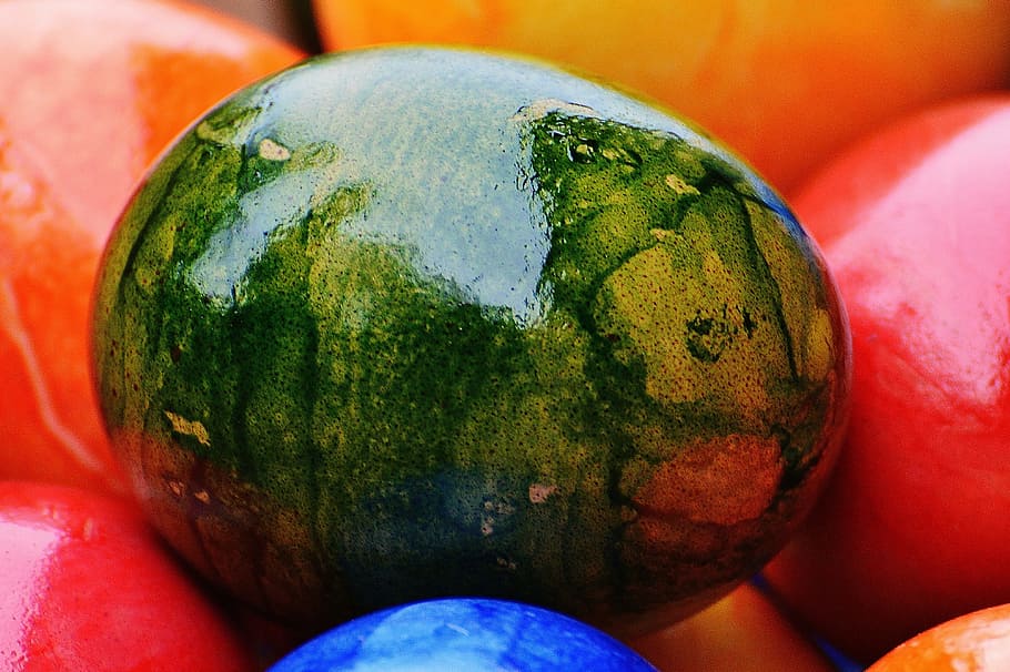 Paști, oua de Paste, colorat, Paste Fericit, ou, culoare, multi colorate, a închide, celebrare, alimente, nici o persoana, mancare si bautura, sferă, să se concentreze asupra primelor elemente, ou de Paște, în interior, glob - obiect de om, creativitate, minge, albastru, artă și sculptură, Holi, 4K